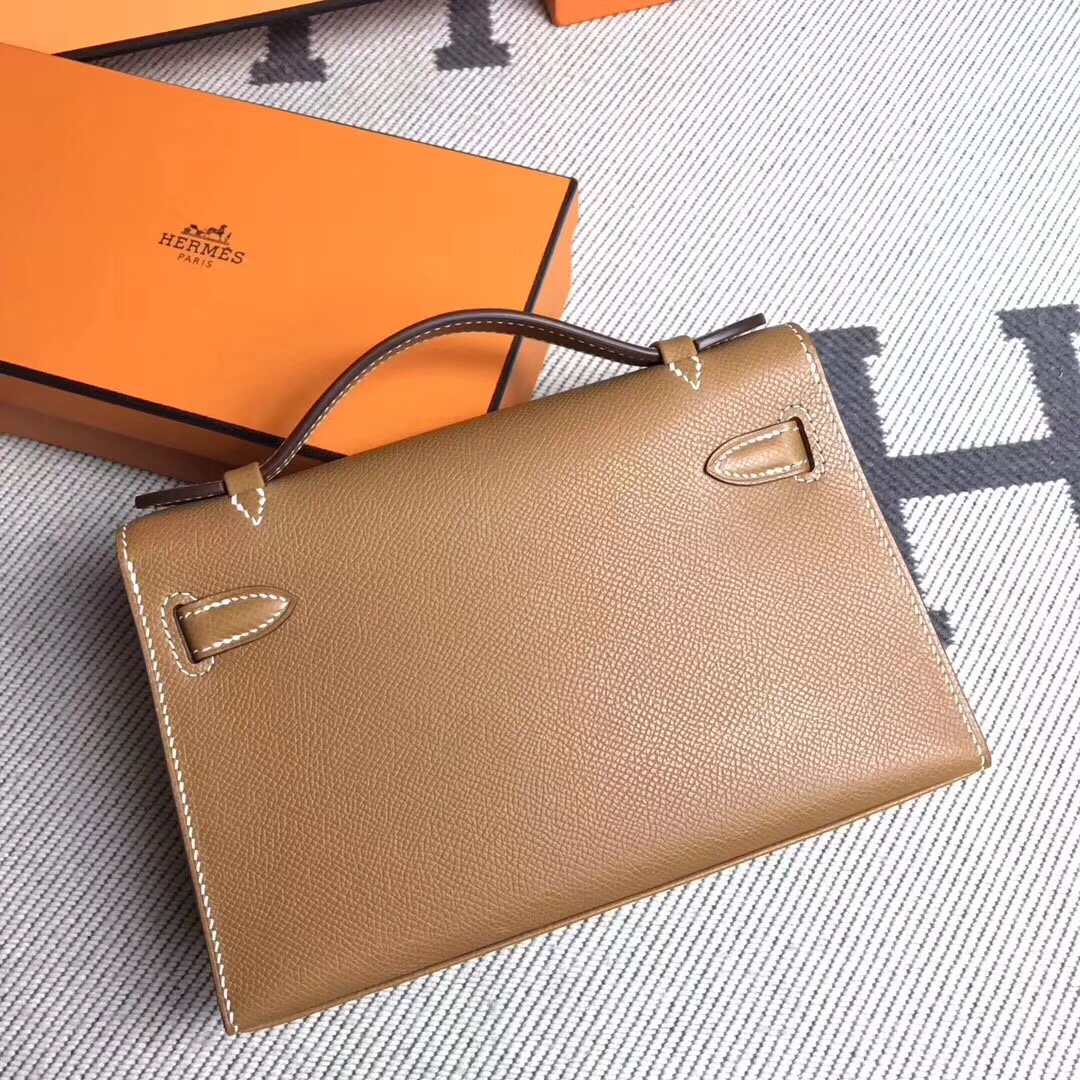 에르메스 미니 켈리백22 골드브라운 은장 앱송